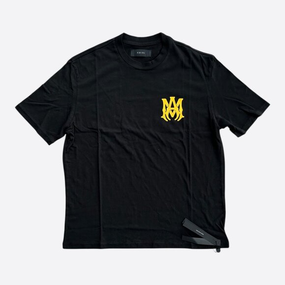 Amiri Black & Yellow MA Core Logo T-Shirt - Picture 1 of 4